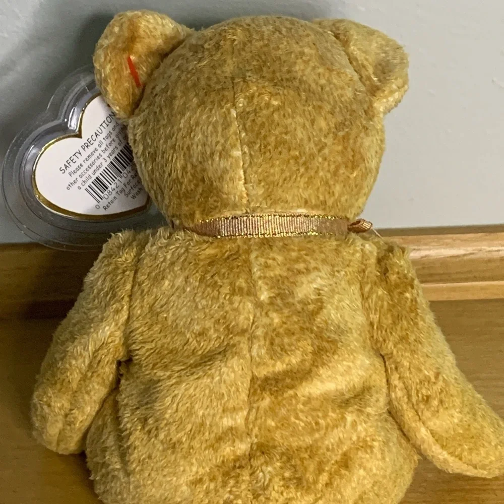 Rare Retired Ty Beanie Baby Cashew The Bear 2000 W/ Errors Tush Tag